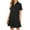 Black #84, variant on Women's Tunic Mini Shirt Dress Cotton Long Sleeve Ruffle Hem Dress Button Up Shift Chambray Dresses Black L