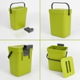 thumbnail image 6 of Trash Can with Lid Under Sink Green Trash Can Plastic Waste Basket Hanging Waste Bin for Bathroom/Office,Waste Compost Bin for Kitchen Small Garbage Can for Bedroom 0.8 Gallon, 6 of 7