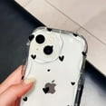 thumbnail image 3 of Compatible with iPhone Case,Cute Love Heart Pattern,Clear Curly Wave Frame Full Body Protection Soft TPU Shockproof Cover Phone Case (Black,iPhone 15 Plus), 3 of 6