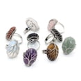 thumbnail image 5 of Nvzi Anillo natural hecho a mano, anillo de árbol de la vida de piedra natural ovalada envuelto a mano, anillo de apertura ajustable (púrpura), 5 of 5