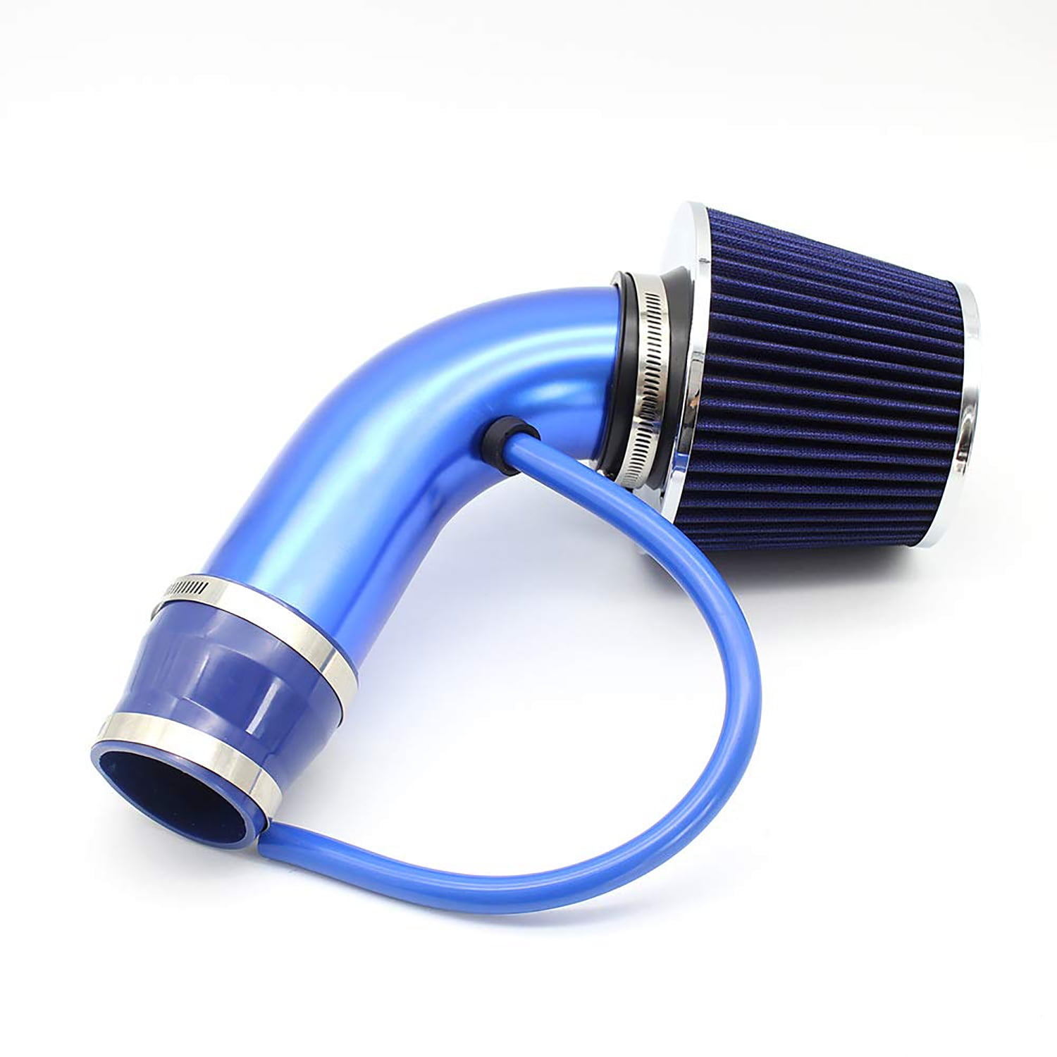 3 Inch Universal Cold Air Intake Kit - Aluminum Induction Flow Hose with Air Filter (Blue) - High Performance, Easy Installation, Fits Most Vehicles