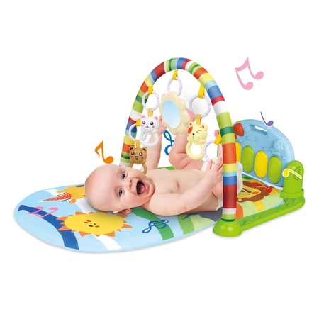 BABYEAP 3-IN-1 BABY PLAY GYM WITH KICK PIANO, TUMMY TIME MAT & MUSICAL TOYS
