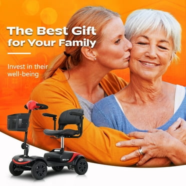 Metro Mobility Compact 4-Wheel Scooter – 300W Motor, 10-Mile Range, 300 lbs Capacity, Foldable & Portable for Seniors