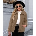 thumbnail image 5 of Women'S Long Sleeve Full Zip Soft Warm Fleece Jacket Khaki S, 5 of 10