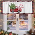 thumbnail image 5 of Valances for Windows Merry Christmas Winter Leaf Rod Pocket Cafe Window Treatments Valance Curtains for Kitchen Bathroom Laundry Basement Windows 54"x18", 5 of 7