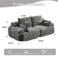 thumbnail image 6 of Leumius Modern Compressed Sofa,2 Seater Memory Foam Sofa Couch,Corduroy Extra Deep Loveseat Sofa for Living Room,Grey, 6 of 7