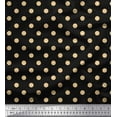 thumbnail image 1 of Soimoi Black Poly Georgette Fabric Polka Dots Print Sewing Fabric Yard 42 Inch Wide, 1 of 3