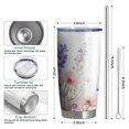 thumbnail image 6 of 20 Oz Pioneer Flower and Butterfly Coffee Tumbler Double Wall Insulated Stainless Steel Water Bottle | Metal Reusable Thermoses Flask with Cup Cap | Leak & Sweat Proof with Anti-Dust Lid, 6 of 7