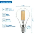 thumbnail image 2 of Great Value LED Ceiling Fan Bulb, 6.5-Watt (60W Eqv.) A15 Shape E12 Base Soft White, 2 Pack, 2 of 10