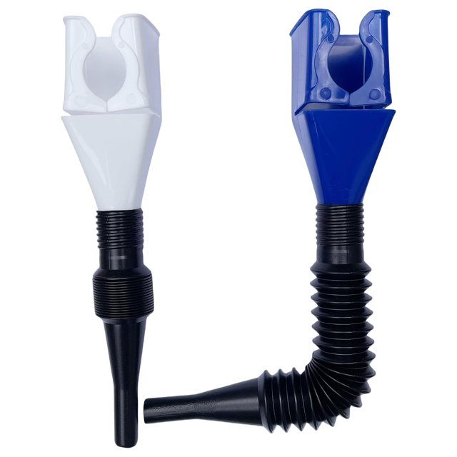WJCA 2PCS Retractable Automotive Funnel Set – Auto Fuel Funnels for Oil Change Gasoline Coolant & Water Filling in Cars