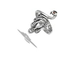 thumbnail image 4 of Simulated Garnet High Polished Peacock Ring Stainless Steel Band Red CZ Jewelry Female Size 6, 4 of 4