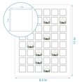 MaxGear 1" x 1" Square Labels, for Inkjet or Laser Printer, Matte White