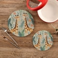 thumbnail image 2 of Coolnut Giraffe Flowers Round Woven Potholders Set Trivets for Hot Dishe Heat Resistant Non-Slip Trivets for Cooking and Baking Kitchen Home Decor, 2 of 7