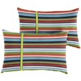 thumbnail image 2 of Sunbrella  Carousel Confetti Stripe Indoor/Outdoor Lumbar Pillow (Set of 2) 12 in h x 24 in w, 2 of 5