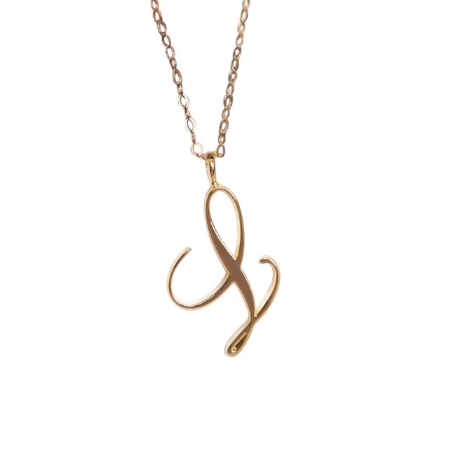 Yubnlvae Necklaces & Pendants Initials Chain Ladies Gold English 26