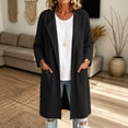 thumbnail image 4 of Bixock Women's Casual Coats Windproof Lapel Collar Long Sleeve Solid Color with Pockets Warm Fall Winter Outerwear Commute Outdoor Daily Wear, 4 of 5