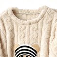 thumbnail image 4 of Lounge Sets for Women Winter Warm Plush Pajama Set Cute Bear Print Long Sleeve Top and Cozy Pants Soft Comfortable Sleepwear White, 4 of 5