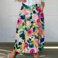 thumbnail image 2 of Women Floral Maxi Skirts Loose Boho Skirts High Waisted Dress with Side Pocket Vacation Beach, 2 of 5
