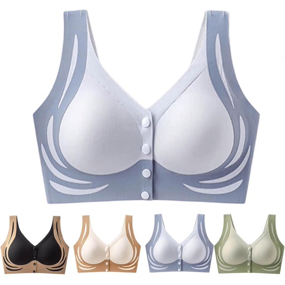 Graddi Wireless Frontsnap Bra, Cumuul/Solymall/Sherum/Olygee Front Snap Breathable Push up Bra for Elderly Women Seniors