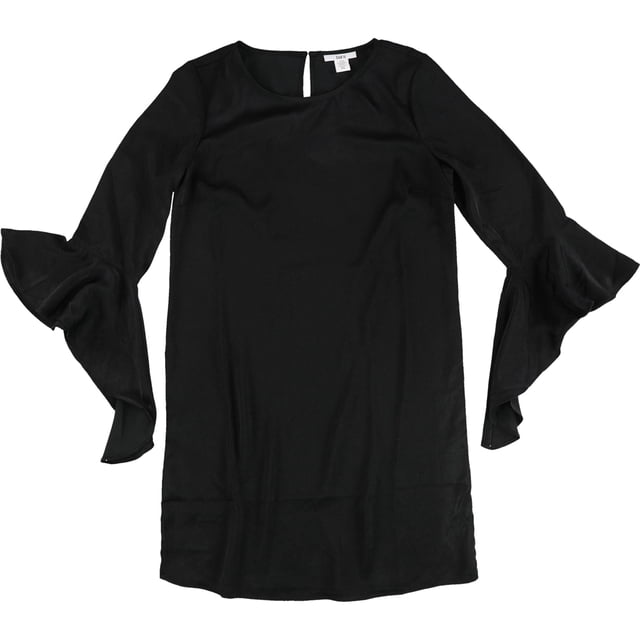 Vestido Recto con Volantes y Campana bar III Negro XX-Large