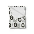 thumbnail image 2 of Black and White Soft Flannel Fleece Blanket, Lion with Dotted Rectangle Pattern Hand Drawn Monochrome Illustration, Cozy Plush for Indoor and Outdoor Use, 50" x 60", Black and White, by Ambesonne, 2 of 5