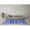 thumbnail image 3 of Ahgly Company Indoor Square Solid Blue Modern Area Rugs, 3' Square, 3 of 4