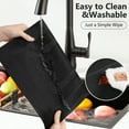 thumbnail image 5 of VCVCOO Placemats Set of 4, Wipeable Washable Vinyl Woven Table Mats, Elegant Durable Placemats for Dining Table, 12x18 inch Black, 5 of 10