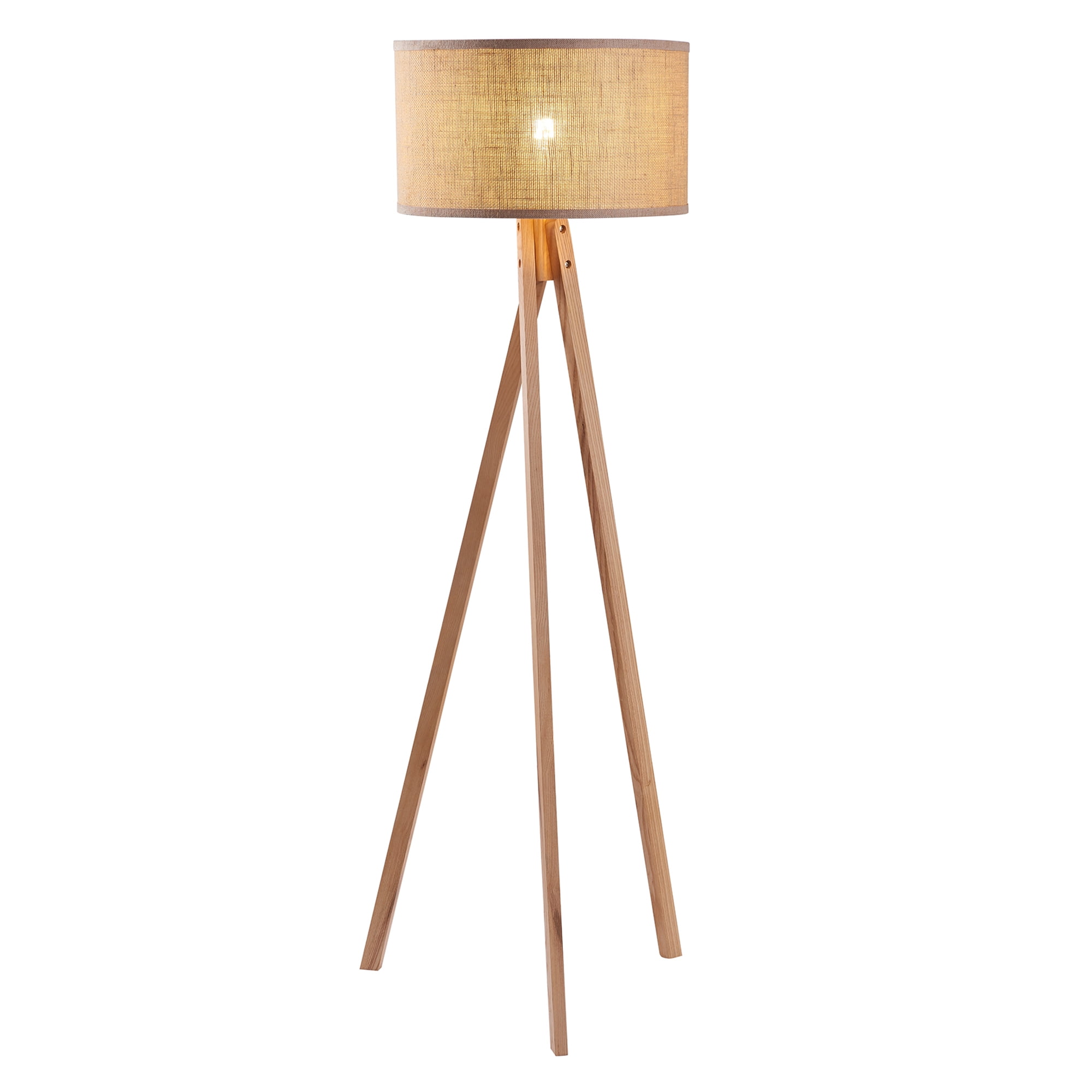 Versanora Hailey Wooden Tripod Floor Lamp with Solid Wood Finish and