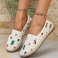 thumbnail image 2 of YOUYEDIAN Loafers for Women Comfortable Fashion Patchwork Print Low Heel Casual Round Toe Soft Flats Versatile Slip On Walking Canvas Shoes, 2 of 5