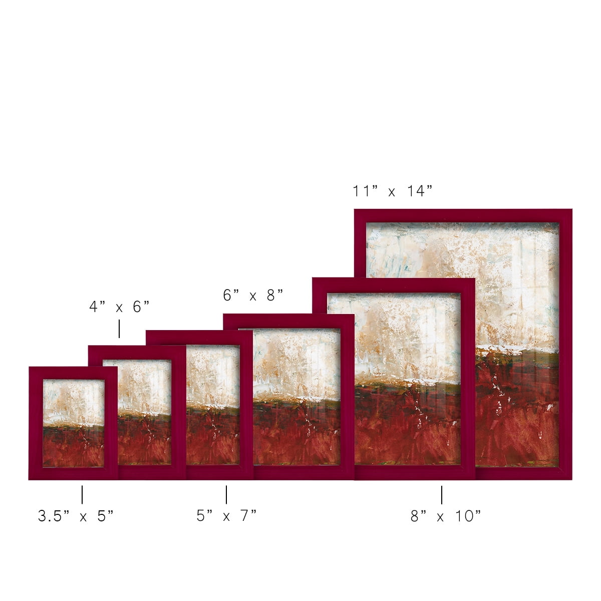 August Horizon I -Framed Print w/glass-Cherry Red