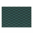 thumbnail image 1 of Geometric Cutting Board, Vintage Trippy Half Circled Vertical Crescent Japanese Print, Decorative Tempered Glass Cutting and Serving Board, Small Size, Jade Green Charcoal Grey, by Ambesonne, 1 of 1