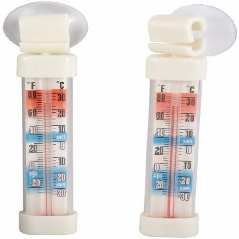 Winco Refrigerator/Freezer Thermometers with Suction Cups, 27/8Inch