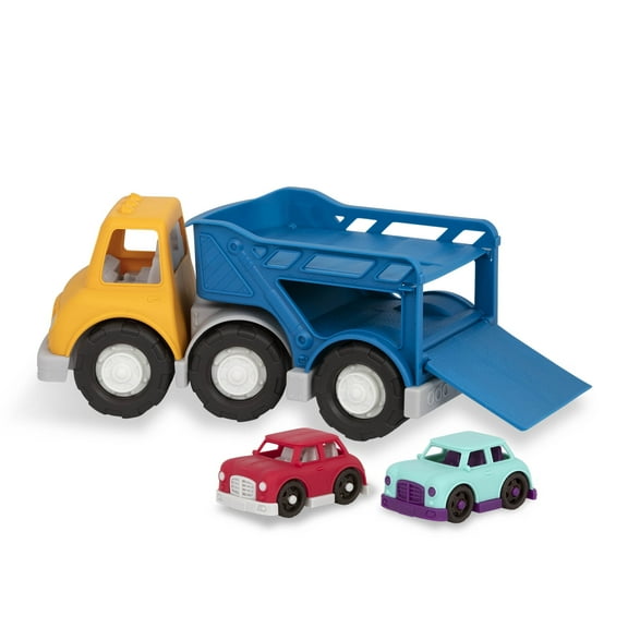 Battat Car Carrier Toy Truck with 2 Mini Cars, Toddler and Preschool Toys