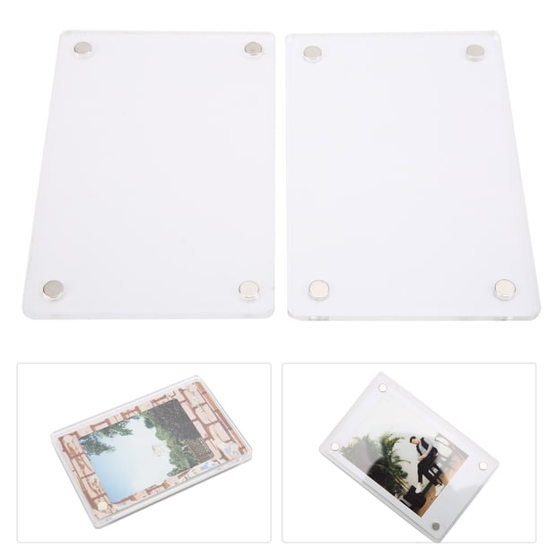 Marco Fotográfico Imán de 3 Pulgadas, Marco de Pegatinas de Imán de Refrigerador de Textura de Cristal 3 Pulgadas para Mini para decoración