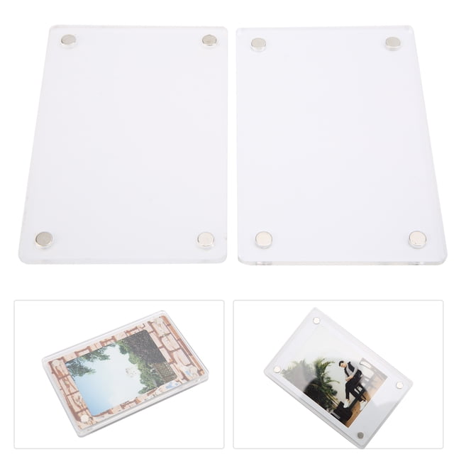 Marco Fotográfico Imán de 3 Pulgadas, Marco de Pegatinas de Imán de Refrigerador de Textura de Cristal 3 Pulgadas para Mini para decoración