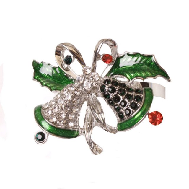 Hebilla de servilleta Anillo de Navidad Juego de árbol de Navidad Alce Copo de nieve de metal Hebilla de servilleta Anillo de metal Anillo de tela