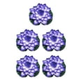 thumbnail image 1 of QualitChoice Artificial Lotus Replacement Simulation Outdoor Garden Park Pond Pool Photography Fake Water Flower Decor Blue 5PCS, 1 of 6