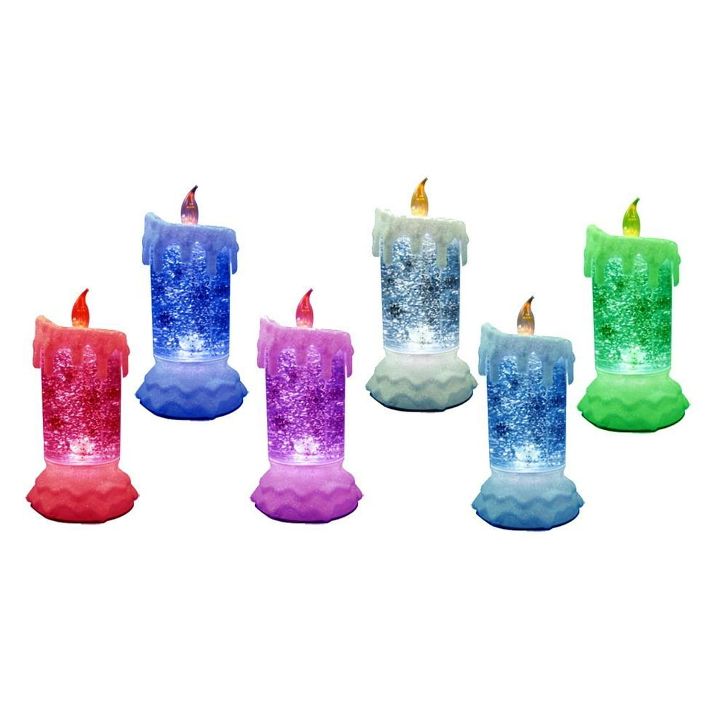 Elegantoss LED glitter flameless candle with Moving Patterns Light