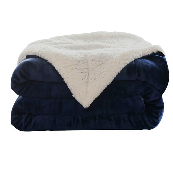 Eveluo Thickened Flannel Lamb Wool Composite Blanket Double Blanket Leisure Blanket Gift Blanke Polyester Blanket,A,Polyester Fiber (Polyester)