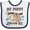 White and Navy, variant on Inktastic My Poppy Loves Me with Sloth and Hearts Boys or Girls Baby Bib