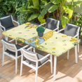 thumbnail image 2 of Yellow Lemons Table Cloths for 5 Foot Rectangle Tables, Cute Gnomes Summer Fruits Rustic Flowers Patio Waterproof Elastic Fitted Tablecloths, Washable Rectangular Table Cover for Camping, 2 of 8