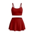 thumbnail image 7 of Xdegoge Swimsuits for Women Scoop Neck Crop Top High Waisted Bikini Sets Smooth Solid Color Flattering Full Coverage Summer Vacation Swimwear, 7 of 7
