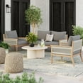 thumbnail image 2 of Nathan James Kayden Acacia Wood Patio Chair, Bohemian Outdoor Chair, Lounge Wooden Armchair with Rope Accent, Medium Gray/Raw Oak, 2 of 2