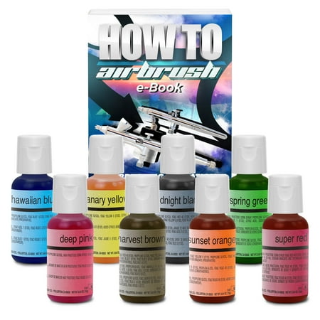 Chefmaster Cake Decorating Food Coloring Airbrush Paint Set 8 Chefmaster Cake Decorating Food Coloring Airbrush Paint Set 8 Colors 64oz