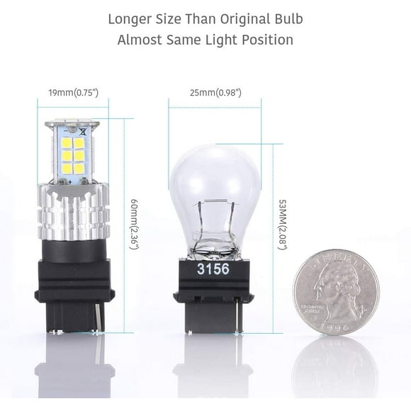 2019 Newest,3156 Back Up Light Bulbs,LUYED 2 X 1550 Lumens Extremely Bright Error Free 3056 3156 3030 24-EX Chipsets