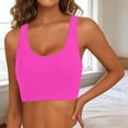thumbnail image 2 of Tankini Swimsuits for Women Sports Bra Bikini Top Push Up Neck Crop Womens Holiday Clothing,Hot Pink,XL, 2 of 3