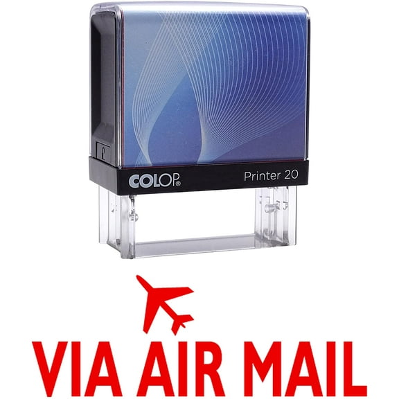 "VIA AIR MAIL" Self Inking Rubber Stamp Custom Colop Office Stationary P20 Mini Stamper
