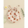 thumbnail image 3 of Bagilaanoe Newborn Baby Girl Rompers Floral Print Sleeveless Bodysuits 3M 6M 9M 12M 18M Infant Casual One Piece Short Jumpsuit, 3 of 7