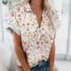 thumbnail image 2 of Eres Más Que una Camisa de Puntuación de Prueba Turndown Collar Impreso Blusa, Manga Corta Moda Casual Top, 2 of 5