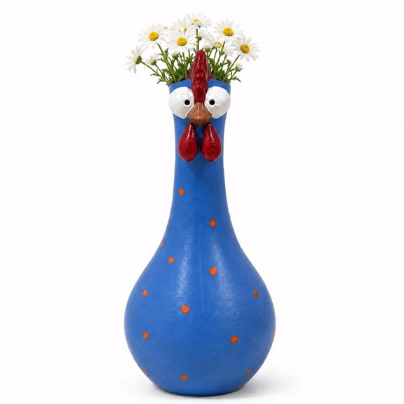 Chicken Vase for Flowers,Farmhouse Figurine Resin Flower Vases